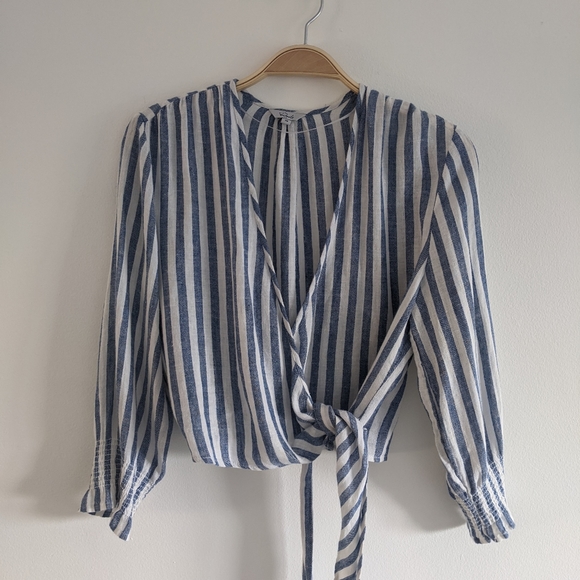 Rails blue stripe wrap blouse XS - Picture 1 of 2